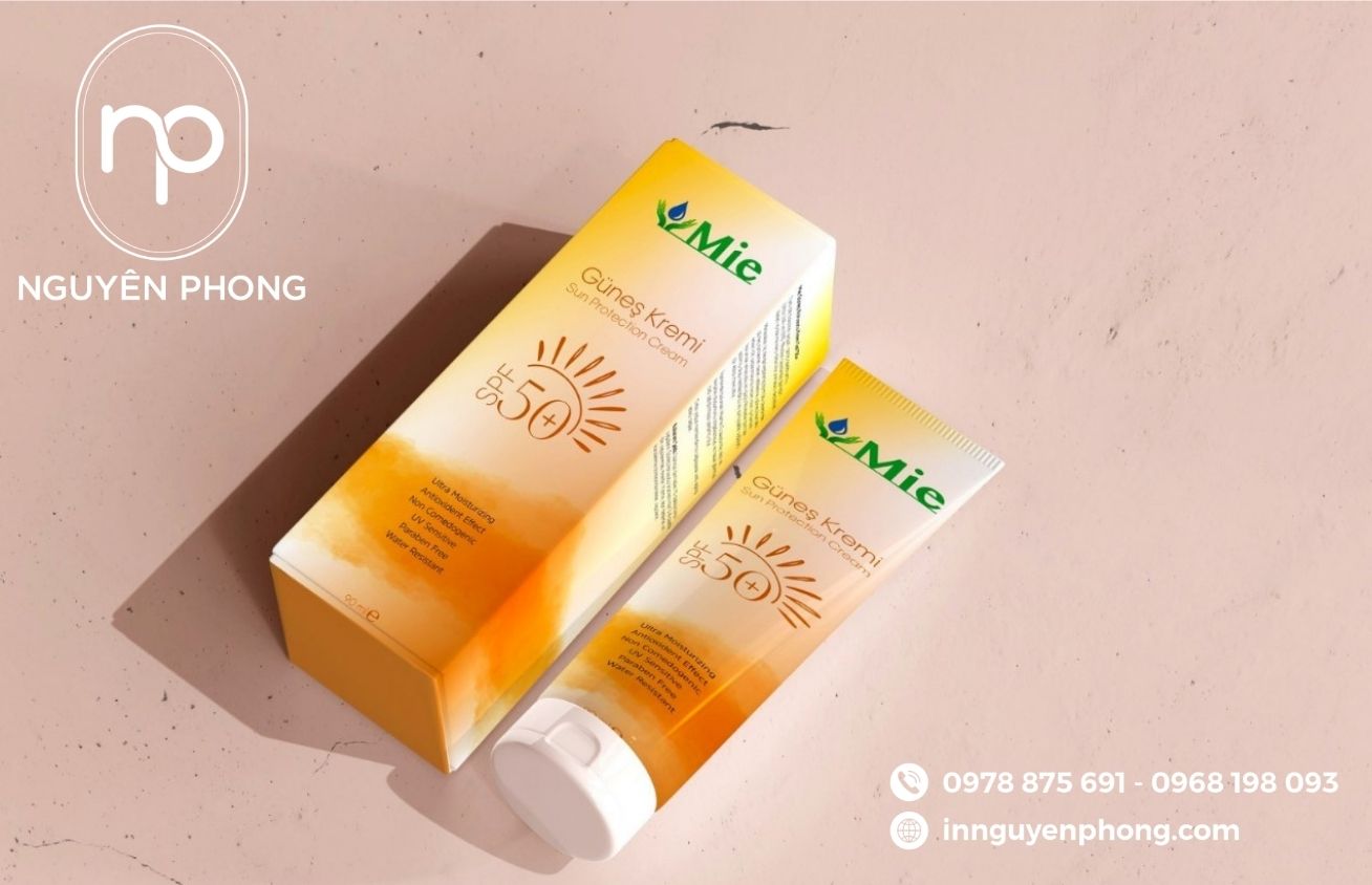 In hộp giấy đựng kem chống nắng phổ biến